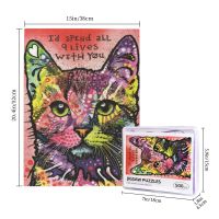 Color Cat Wooden Jigsaw Puzzle 500 Pieces Educational Toy Painting Art Decor Decompression toys 500pcs