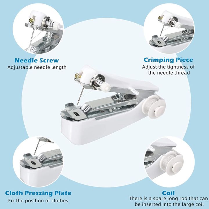 จักรเย็บผ้ามือถือ-ขนาดพกพา-จักรเย็บผ้า-แบบมือกด-ไม่ใช้ถ่าน-จักรเย็บผ้ามือกด-ที่เย็บผ้า-จักรเย็บผ้า