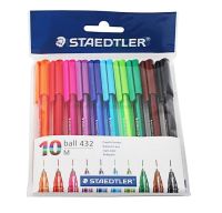 STAEDTLER ชุดปากกาบอลพอยท์สี432M10ปากกาวาดปากกาเครื่องเขียนอุปกรณ์เครื่องเขียนสำนักงานปากกาบอลพอยท์0.7มม.