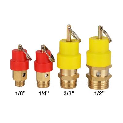 Air Compressor Safety Valve Small Red Hat Air Pump Pressure Limiting Automatic Pull Ring Exhaust Valve Pressure Relief Valve 8Kg