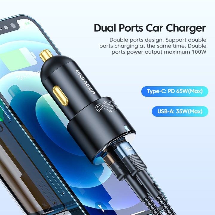 essager-100w-car-charger-fast-charging-quick-charger-qc-pd-3-0-for-iphone-14-type-c-usb-car-charger-for-samsung-laptops-tablets