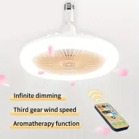 1pc E27 Fan Light 24W Ceiling Fan With Fragrance Outlet LED Dimmable Light Kit Flush Mount Ceiling Fan For Living Room Bedroom Exhaust Fans