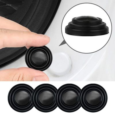 4pcs Car Door Shock Absorbing Pads Trunk Sound Insulation Pad Universal Shockproof Thickening Cushion Stickers Car Accessories Nails  Screws Fasteners