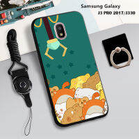 เคสอ่อนสำหรับ Samsung Galaxy J330/J3 2017/J3 Pro 2017เคสโทรศัพท์คลุมทั้งหมด2022รูปแบบใหม่ป้องกันการตกหล่นป้องกันการขีดข่วนฝามีที่ถือวงแหวนโทรศัพท์และเชือก