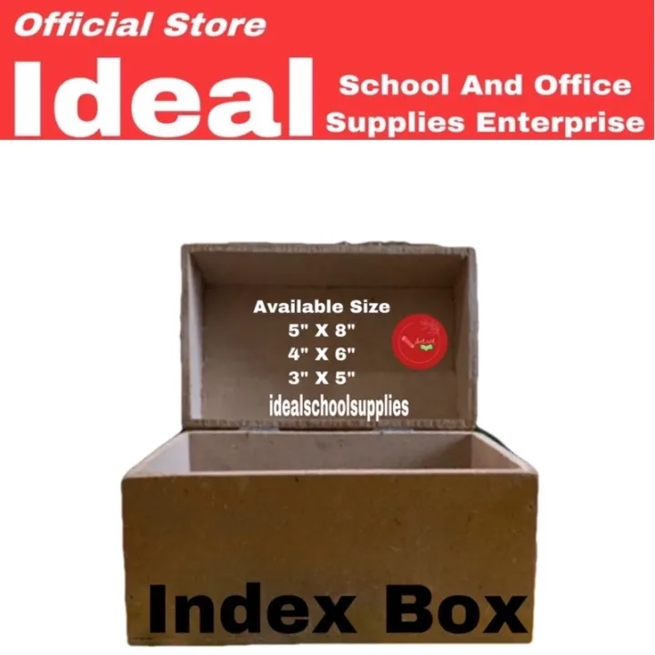 Wood Index card box. Lazada PH