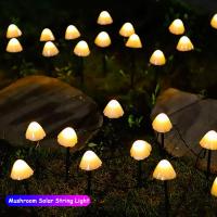 LED Solar LED String Light IP65 Waterproof Mushroom Light Garland Outdoor Patio Decoration Solar Christmas Garden Fairy Lights