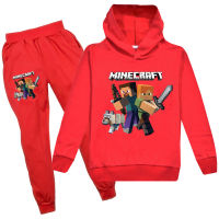 Minecraftsเด็กชุดเสื้อมีฮู้ดยาวกางเกงเสื้อผ้าเด็กเสื้อกันหนาวแขนยาว + กางเกงกีฬาชุดCT213ฤดูใบไม้ผลิเด็กวัยรุ่นชุดเสื้อผ้าแฟชั่น