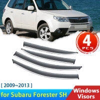 กระจกบังลม4x สำหรับ Subaru Forester SH 3 III 2009 ~ 2013อุปกรณ์เสริม Deflectors Rain Eyebrow Guards Sun VisorCar ด้านข้างหน้าต่าง Visors