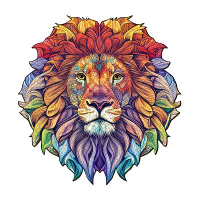 Lion Wolf Fox Wooden Animal Jigsaw Puzzle Children Decompression Toys Colorful Wooden Puzzles DIY Jigsaw Board Games