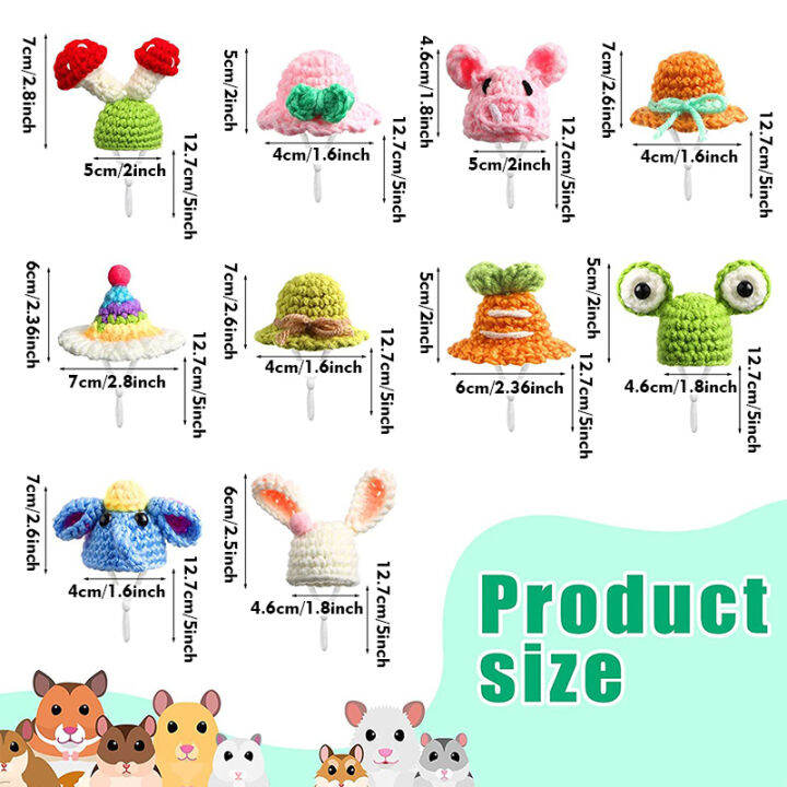 บ้านตุ๊กตา-p5u7อุปกรณ์เสริมสำหรับหนูแฮมสเตอร์หมวกหนูแฮมสเตอร์หมวกตกแต่งหมวกสุนัขถักอุปกรณ์ของเล่นน่ารัก
