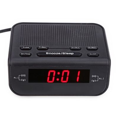 【Worth-Buy】 นาฬิกา Fm วิทยุสัญญาณเตือนดีไซน์ทันสมัยพร้อมแสดงเวลา Led สีแดงขนาดกะทัดรัดฟังก์ชั่นการนอนหลับระบบเตือนภัยแบบดูอัลเลื่อนปลุก