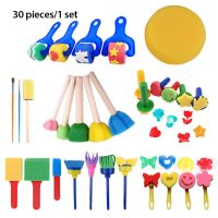 【YF】卍✴  30 Pcs/set Paint Sponge Brushes Coloring Educational Painting Cognition Baby