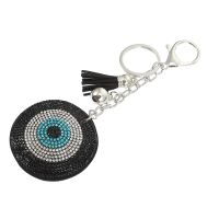 【LZ】∏  Corrente chave do borla encantos do chaveiro strass Bling olho Keychain