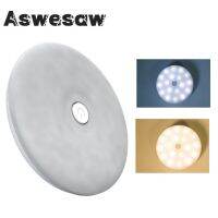 Aswesaw 18 LEDs Touch Night Light With Adhesive Sticker Wall Lamp USB Charged Circle Portable Dimming Night Lamp