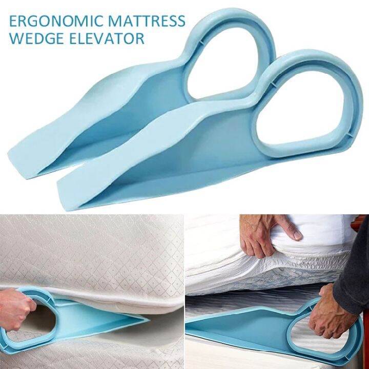 2PCS Mattress Lifter Wedge Elevator Bed Making Mattress Lifting Handy