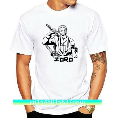 Roronoa Zoro Sword T Shirt Straw Hat Pirate One Piece Anime Black White Mens Funny Design Tee Shirt