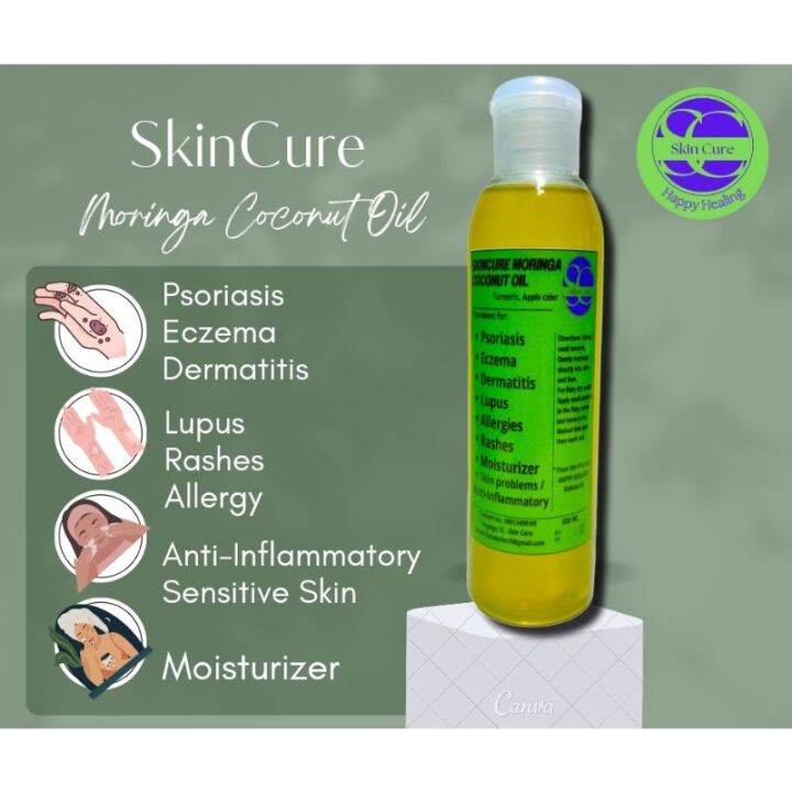 ☑ SkinCure Moringa Coconut Oil Psoriasis Eczema Dermatitis Rashes