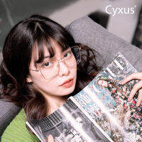 Cyxus Blue Light Blocking แว่นตาแว่นตาแบบอินเทรนด์ Eye บรรเทาความเครียดคอมพิวเตอร์แว่นตาสำหรับเล่นเกม Oversize กรอบสแตนเลส Unisex (ผู้หญิง/ชาย) 8080