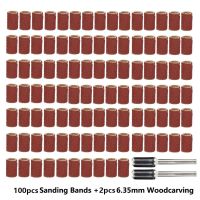 ❦✢ Rotary Tools 102pcs 120 Sanding Bands Set With 6.35mm Mandrels Nail Electric Drill Machine Grinding Sand Ring Bit