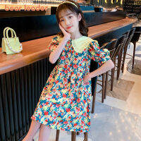 Teens Princess Party Vestidos Childrens Summer Flower Clothing Teenagers Floral Dresses Kids Sweet Costume Korean Style Clothes