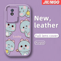 เคส JIUMOO สำหรับ VIVO Y02 Y02A Y02T Y36 Y11 2023 Y01 Y11S Y30G เคสมีสไตล์น้อยน่ารักไดโนเสาร์ดีไซน์ใหม่แบบซิลิโคนนิ่มเคสใส่โทรศัพท์หนังเคสมือถือกันกระแทกป้องกันการตกพร้อมเคสป้องกันกล้องสำหรับเลนส์คลุมทั้งหมด