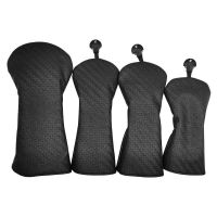 ﹊✣ The new Golf Club Wood Headcovers Driver Fairway Woods Hybrid Cover PU Leather Head Covers Black