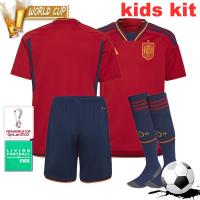 Kids kit Spain national team home soccer Jersey 2022 2023 World Cup Football suit with sock SERGIO KOKE ASENSIO FERRAN
