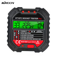 【☂】 vkysdo GFCI Outlet Tester พร้อมจอแสดงผลแรงดันไฟฟ้า90-250V เครื่องทดสอบซ็อกเก็ตวงจรไฟฟ้าอัตโนมัติเครื่องตัดแรงดันไฟฟ้าขั้ว Finder HT107D