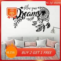 Vinyl decals dream catcher wall stickers amulet feather stickers murals home bedroom living room wall decoration art decals bm03 Wall Stickers  Decals
