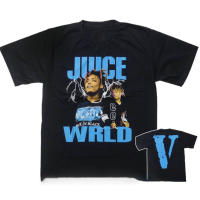 Fashion เสื้อยืด Juicewrld X Vlone เสื้อ Oversize Tee