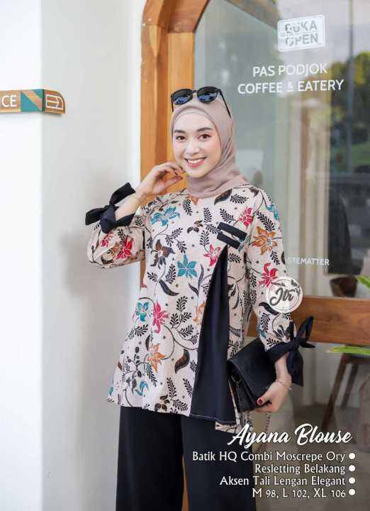 BISA COD] Baju Batik Wanita Modern - Atasan Blouse Batik Wanita Modern