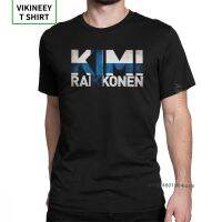 ManS Kimi Raikkonen Finnish Flag T-Shirts Funky Short Sleeve Clothes 100% Cotton Tees Printing Racing Motor Car T Shirts