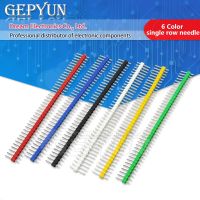 10pcs/lot Color single row needle 2.54mm 1 * 40p pin header straight needle white/red/Blue/yellow/Green/Black WATTY Electronics