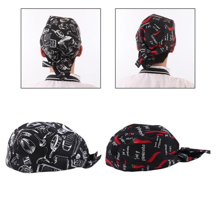 yotjar-หมวกผู้หญิงใส่ทำงานสะดวกสบาย2ชิ้นผ้าพันคอ-bandana-หมวกเชฟ