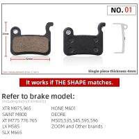 แผ่นสำหรับชิมาโน่เบรกเรซินจักรยาน MTR 4คู่ A01S XTR M975 M966 M965 XT M776 M775 SLX M665 DEORE M595 M545 M535 M505