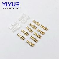 ][= 100Pcs 6.3Mm Brass Crimp Terminal Female Spade Connectors With Insulating Sleeve 22-16AWG