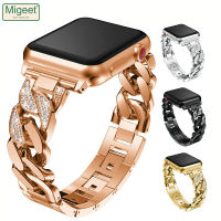 Migeet สร้อยข้อมือสำหรับสายคาด Apple Watch Series7 6 5 SE 4 3 2 1,สายโซ่เพชรสุดหรูสำหรับ I Watch 38มม. 42มม. 40มม. 44มม. สำหรับ Apple Watch สายรัดพิเศษ