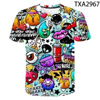 2023 newgraffiti T เสื้อผู้ชายผู้หญิงลำลอง T เสื้อแขนสั้น3D พิมพ์ streetwear Tops TEE