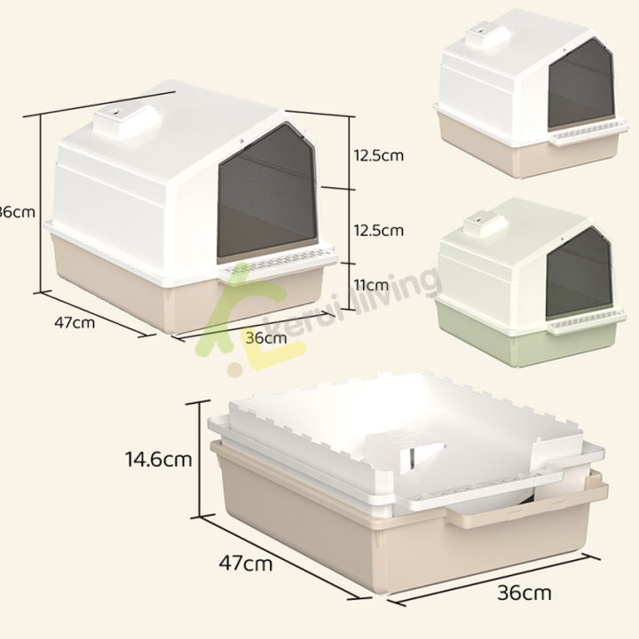 ห้องน้ำแมวทรงโดม-ห้องน้ำแมวใหญ่-มีฝาทราย-ห้องน้ำแมว-ทรงโดม-ป้องกันกลิ่นเหม็น-ห้องน้ำแมว-กระบะทรายแมว-พร้อมที่ตักทราย-ส้วมแมว