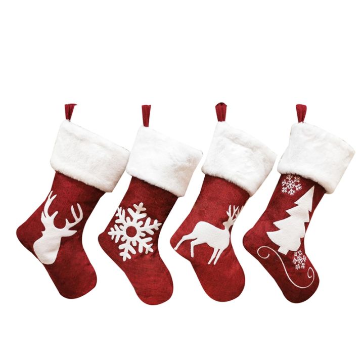 4Pack Christmas Stockings Socks Gift Candy Bag Christmas ...