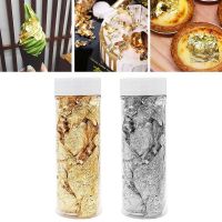 【hot】◊  2g/bottle Edible Gold Sliver Foil Flakes Decorations Birthday Chocolates Bake Decoration Dishes Chef Tools