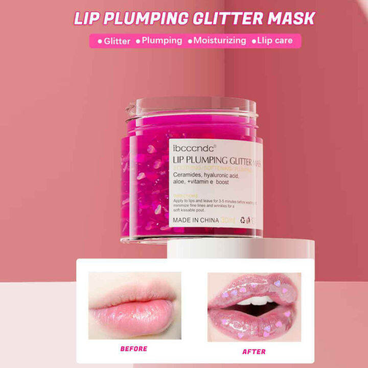 Ibcccndc Lip Plumping Lip Film Glitter Lip Plumping Film Dilute Lip Wrinkles Lip Plumping