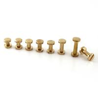 10pcs ทองเหลือง Binding ชิคาโกสกรู NAIL STUD Rivets สำหรับอัลบั้มรูปหนัง CRAFT Studs เข็มขัดกระเป๋าสตางค์ตัวยึด 8 มม.แบนหมวก-Shief