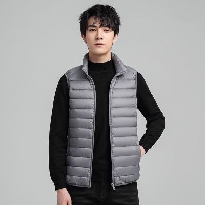 ZZOOI Winter new light vest sports casual coat white duck down jacket mens clothing