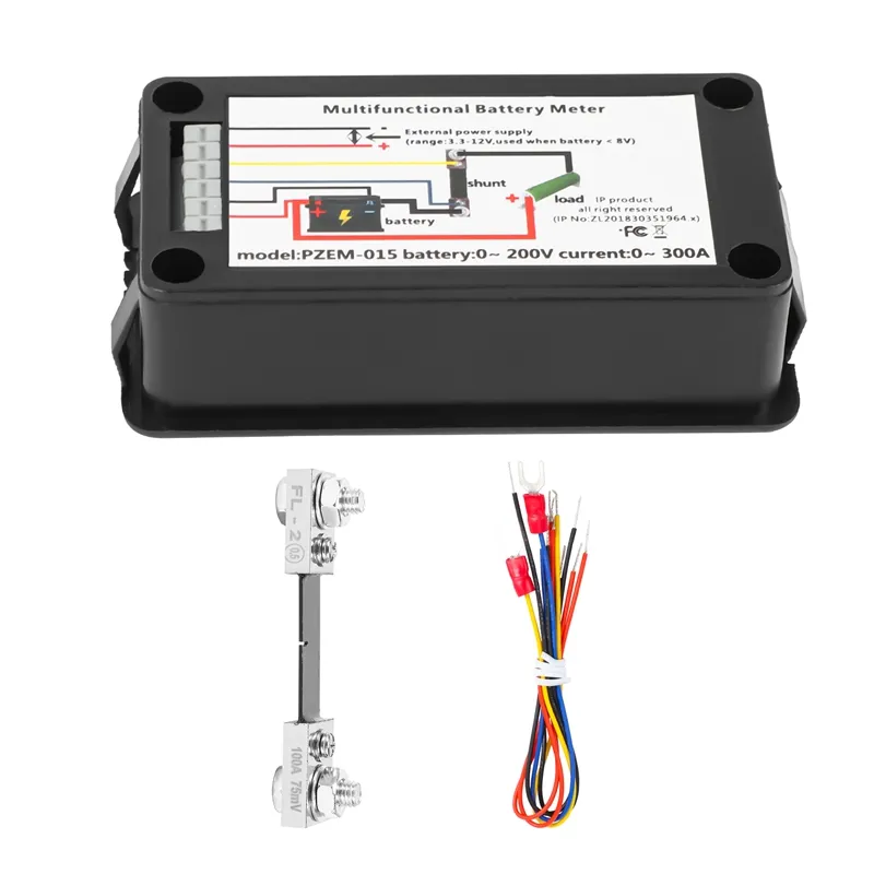 DC Multifunction Battery Monitor Meter LCD Display Digital Current Voltage  Solar Power Meter Multimeter Ammeter Voltmeter(Widely Applied To  12V/24V/48V RV/Car Battery)
