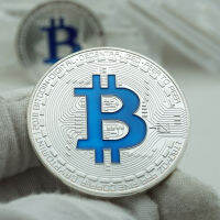 Bitcoin Enamel Blue ของที่ระลึก Silver Plated Collectible Great Gift Bit Coin Art Collection Physical Silver Commemorative Coins