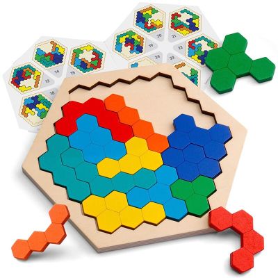 เกมปริศนา3D สีสันสดใสคุณภาพสูงของเล่นไม้ของเล่นเพื่อการศึกษาปริศนาเกมจิ๊กซอว์จินตนาการสำหรับเด็กก่อนวัยเรียน