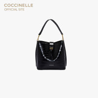 COCCINELLE ALBA CROCO SHINY SOFT Handbag 130101 NOIR กระเป๋าถือผู้หญิง