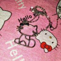 Sanrioed Hellokittys ดีไซน์ดั้งเดิมการ์ตูนน่ารักทำด้วยตนเอง Y2K Cewek Seksi เด็ก2000S จี้สร้อยคอเหล็กไทเทเนียม