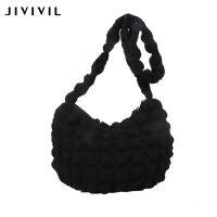 JIVIVIL กระเป๋าผู้หญิงใหม่กระเป๋าสะพายไหล่แฟชั่น Crossbody กระเป๋ากระเป๋าแบบหนีบแขนกระเป๋าถือสีเข้มลำลอง